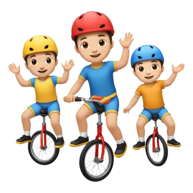 babies riding a unicycle sticker