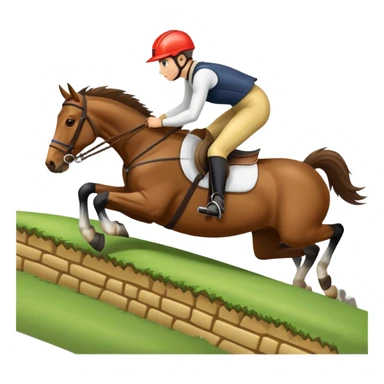 horse and rider jumping a downbank (3 day eventing) sticker