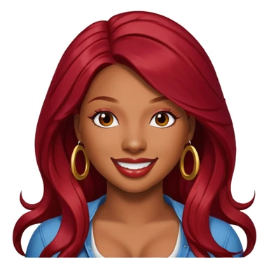 Megan Thee Stallion with long dark red hair  sticker