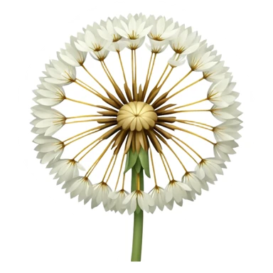 Dandelion flower emoji in white colour looks aesthetic  sticker