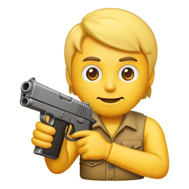 Emoji with a gun up to his head sticker