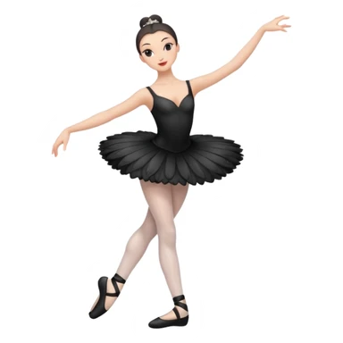 Black swan ballerina emoji from a far to see the whole body dancing with ballerina shoes sticker