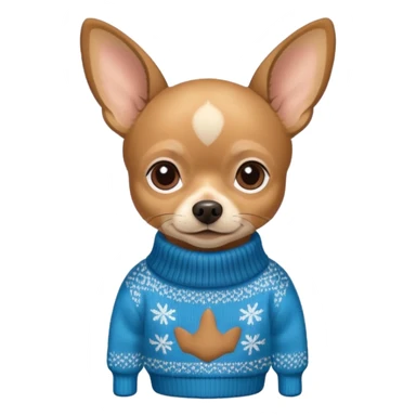
 Standing all tan deer-head chihuahua wearing a sweater sticker