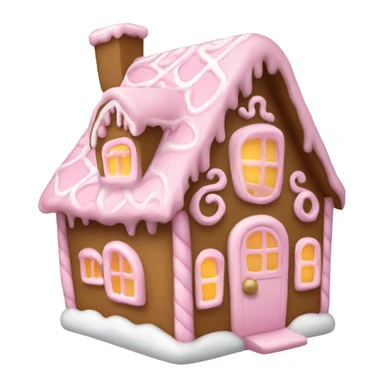 Cosy light pink gingerbread house  sticker