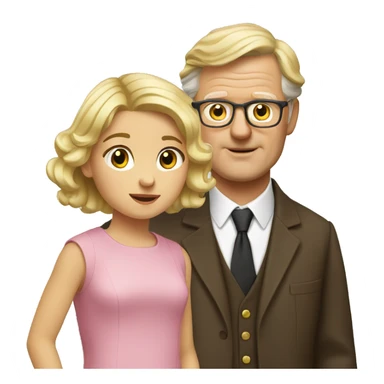 Father brown hair and daughter blonde sticker