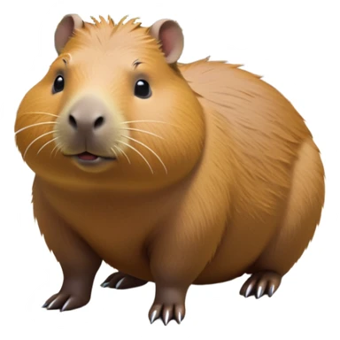 cinematic-capybara-realistic-full-body-on-all-fours-emoji,-plump-and-relaxed-body-soaking-in-the-warm-sun,-short-brown-fur-slightly-ruffled,-head-tilted-dramatically,-calm-expressive-eyes-exuding-serene-wisdom,-simplified-yet-realistic head tilted confidently staring at the camera in a comical way sticker
