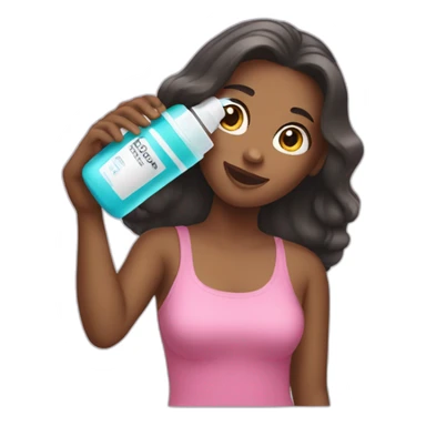 girl with shampoo bottle in her hands sticker