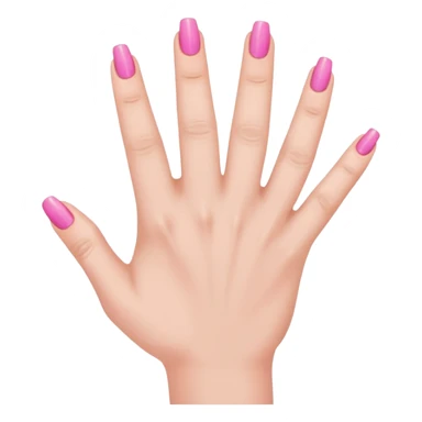 hand with pink nails done with five fingers  sticker