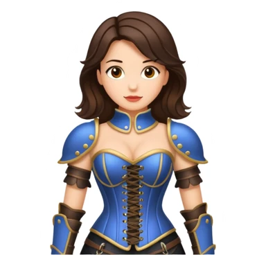 brunette woman with corset armour sticker