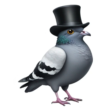 A pigeon wearing a suit and top hat  sticker