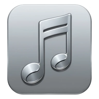 mac os music note metal skeuomorphic  sticker
