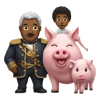 My lord with big hart and cute pig  sticker