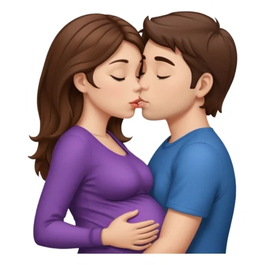 

"Men with short brown hair and fair skin a pregnant woman with long brown hair and fair skin, kissing."





 sticker