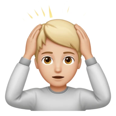 Hands on head sending a white beam from between eyes sticker