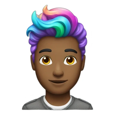Posh-boy-with-rainbow-unicorn-hair sticker