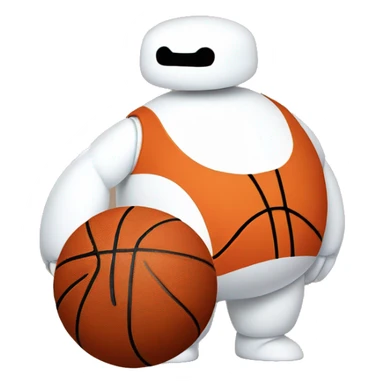 baymax as a basketball player sticker