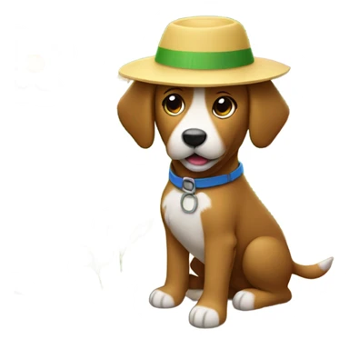 Dog landscaper planting flowers sticker