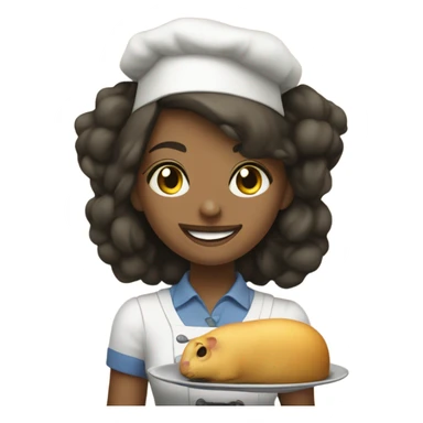 Girl on serving rat sticker