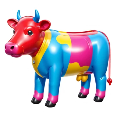   jeff koons style inflatable SPAM cow sculpture  sticker