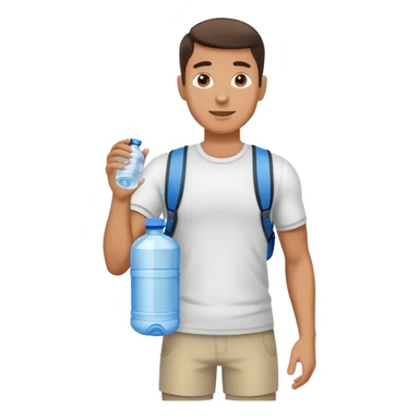 Man carrying 5 gallon water bottle  sticker