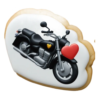 cookie heart with black motorbike  sticker