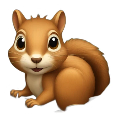 a squirrel is lying in a bird's nest sticker