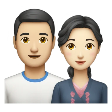 korean man and ukrainian woman sticker
