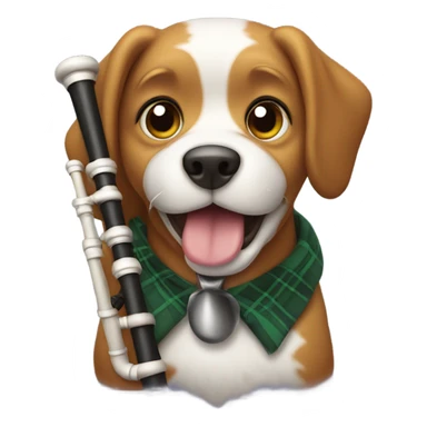 Dog playing bagpipes  sticker