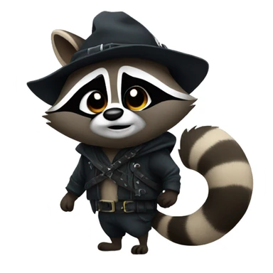 raccoon wearing a thief costume sticker