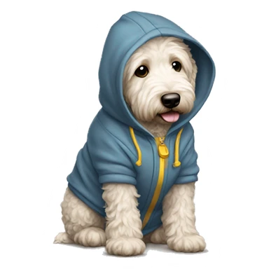 Golden Doodle wearing a hoodie sticker