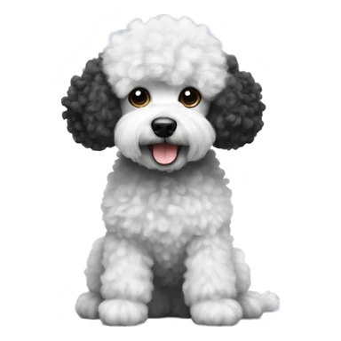 Dog that is black and white poodle with fluffy curly hair sticker
