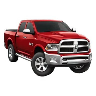 Red Big horn dodge ram with red rims sticker