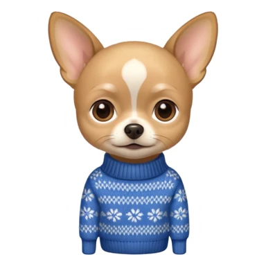 Tan chihuahua wearing a sweater sticker