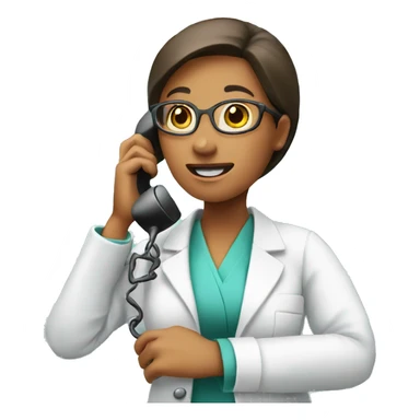 a woman pharmacist talking on the phone sticker