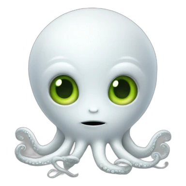 White little alien with tentacles on chin sticker