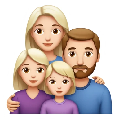 familia con papá,mamá,hija e hijo blancos sticker
