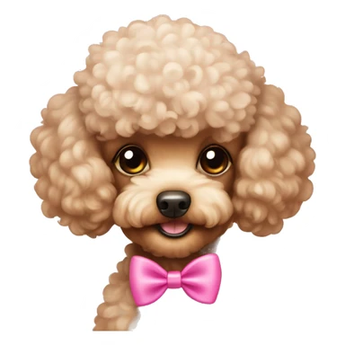 toy poodle with a pink bow sticker