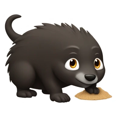 Mole digging a hole sticker
