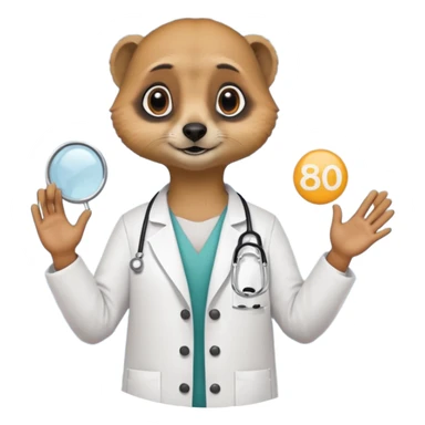 Suricate médecin avec écris "805" et "promo 2025-2030" avec un cercle rond au fnd sticker