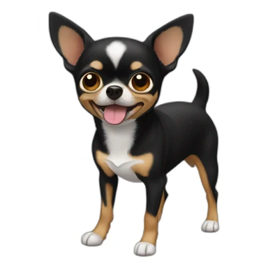 chihuahua negro ladrando sticker