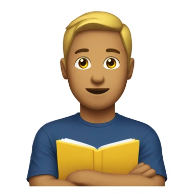 kan yewearing a dark blue T-shirt, holding a yellow notepad sticker