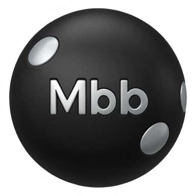 Black pull Ball with MB written on it. Nothing else no holes or anything. sticker