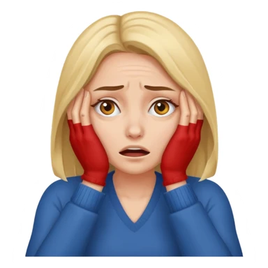 Scared woman hands covering eyes sticker