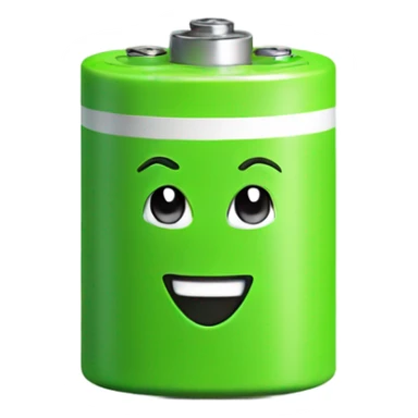 Green battery with smile sticker