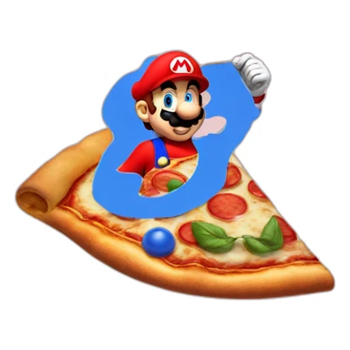Mario qui mange une pizza sticker