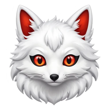 white kitsune with red eye sticker