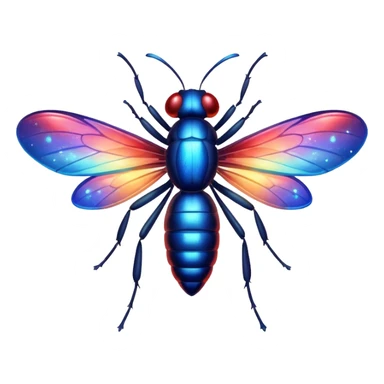 glitter red and blue firefly sticker