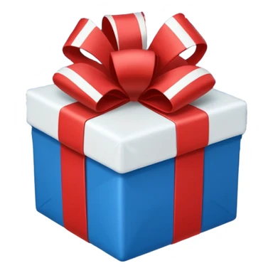 blue white present with fireworks sticker