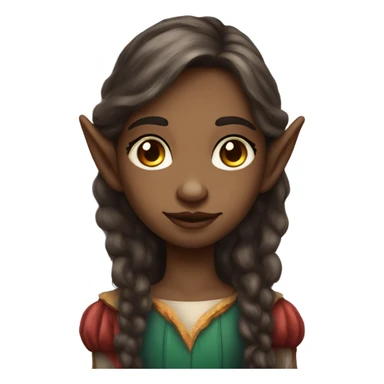 beautiful moody pastoral circus elf with long brown hair, brown eyes, and fair skin  sticker
