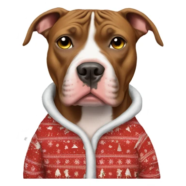 Pitbull wearing Christmas pajamas  sticker